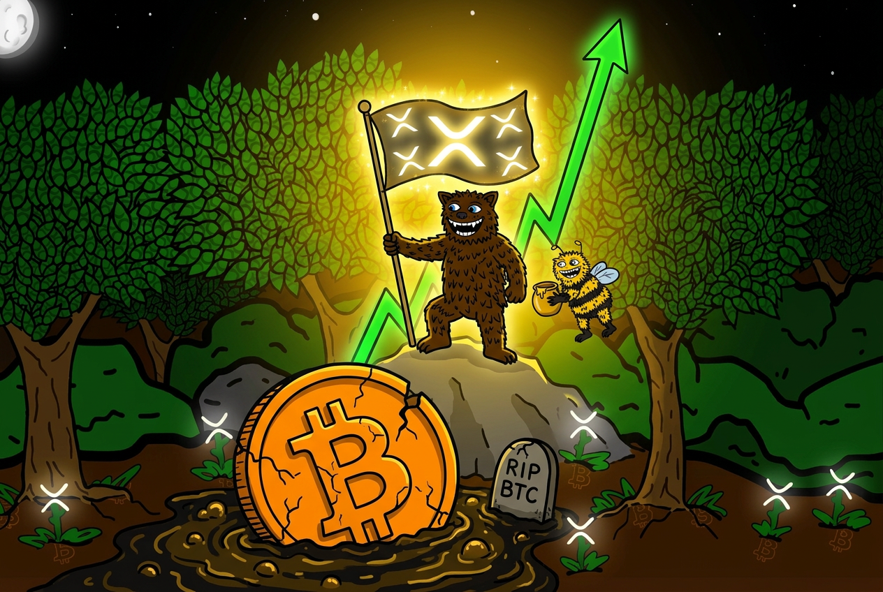 Fuzzy Bear raising the XRP flag as Bitcoin sinks